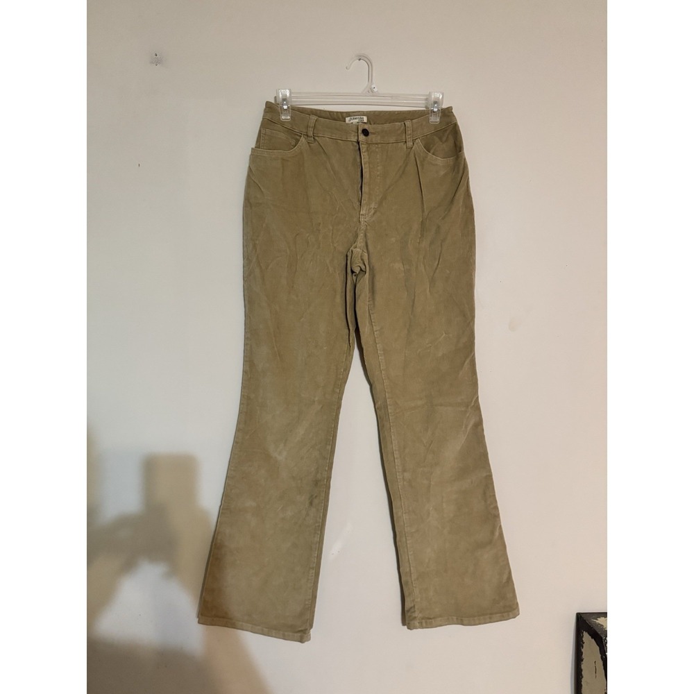St.Johns Bay Women's 12t Tall Long Pants Bootcut Winter Neutral Corduroy Beige
